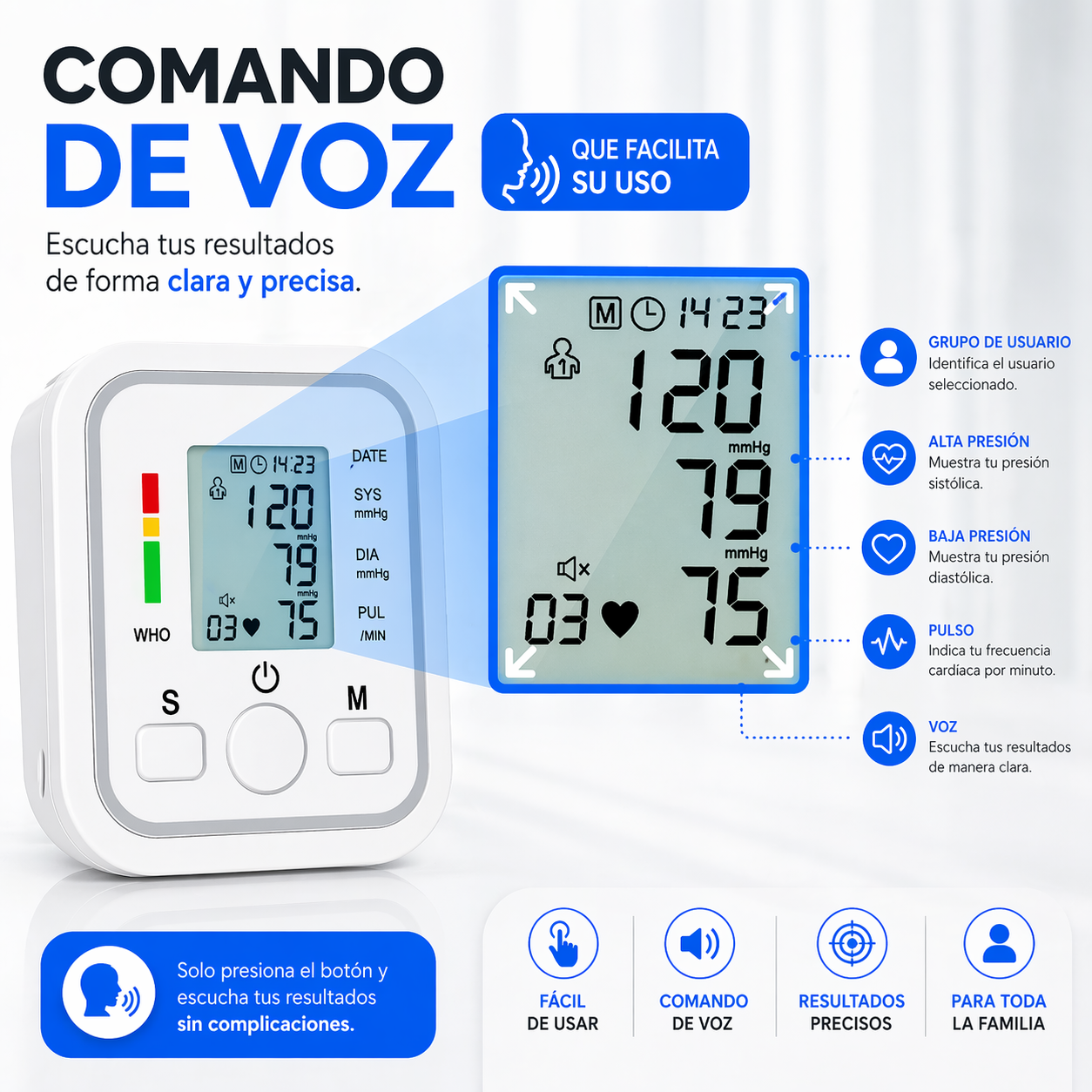 SmartTensión Plus- Controla tu presión y pulso en casa sin complicaciones y con guía por voz