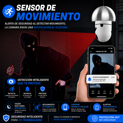 Combo de 2 Cámaras Bombillo de Seguridad 360°-PROTEGE TU CASA 24/7 SIN INSTALACIONES COMPLICADAS