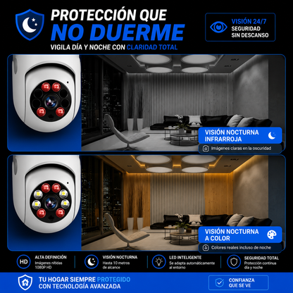 Combo de 2 Cámaras Bombillo de Seguridad 360°-PROTEGE TU CASA 24/7 SIN INSTALACIONES COMPLICADAS