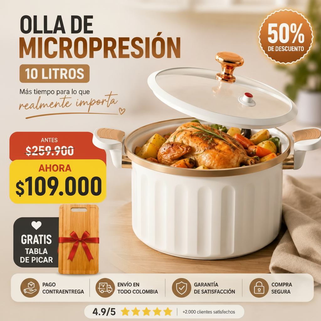 Olla MicroPresión Antiadherente Premium 10L