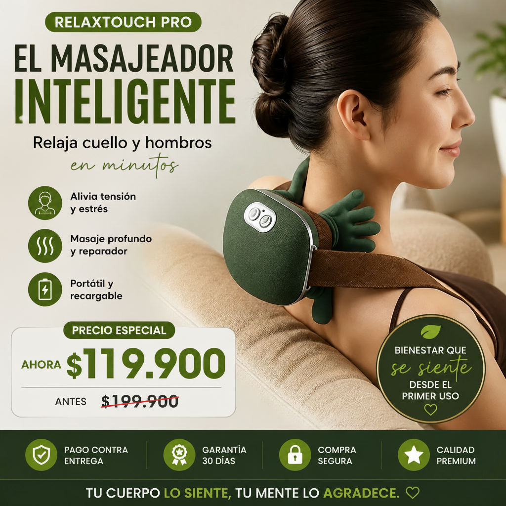 El Masajeador  Inteligente Que Relaja Cuello Y Hombros En Minutos- RelaxTouch Pro