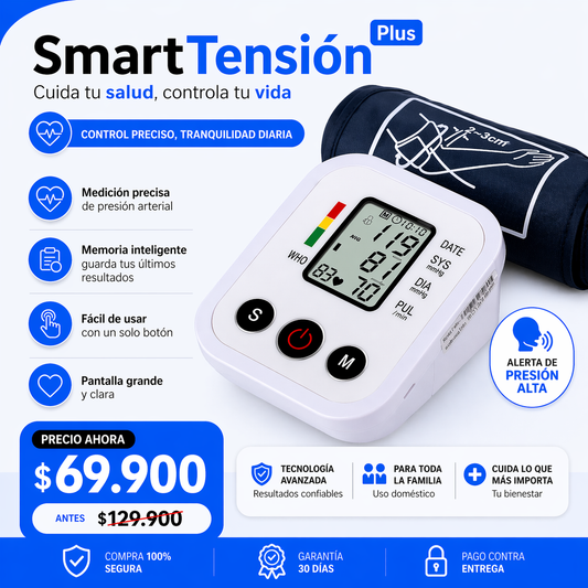SmartTensión Plus- Controla tu presión y pulso en casa sin complicaciones y con guía por voz
