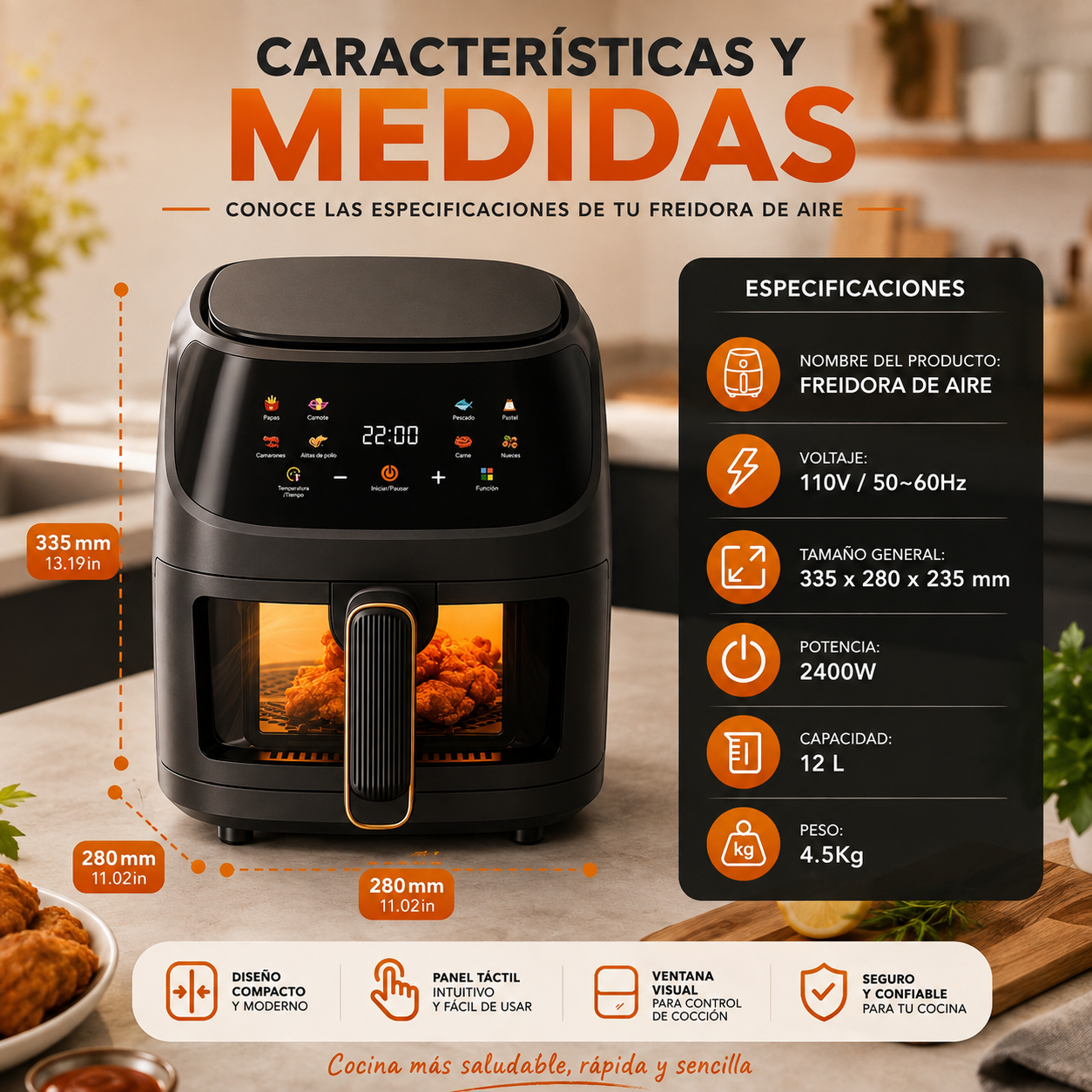 AIR FRYER 12 LITROS MAS OBSEQUIOS
