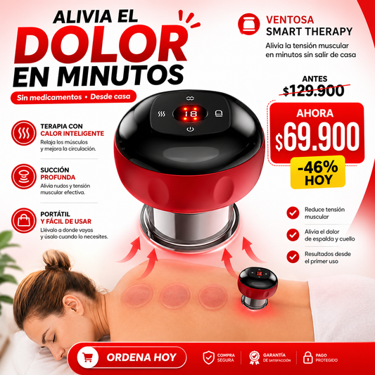 Ventosa Smart Therapy- Alivia la tensión muscular en minutos sin salir de casa