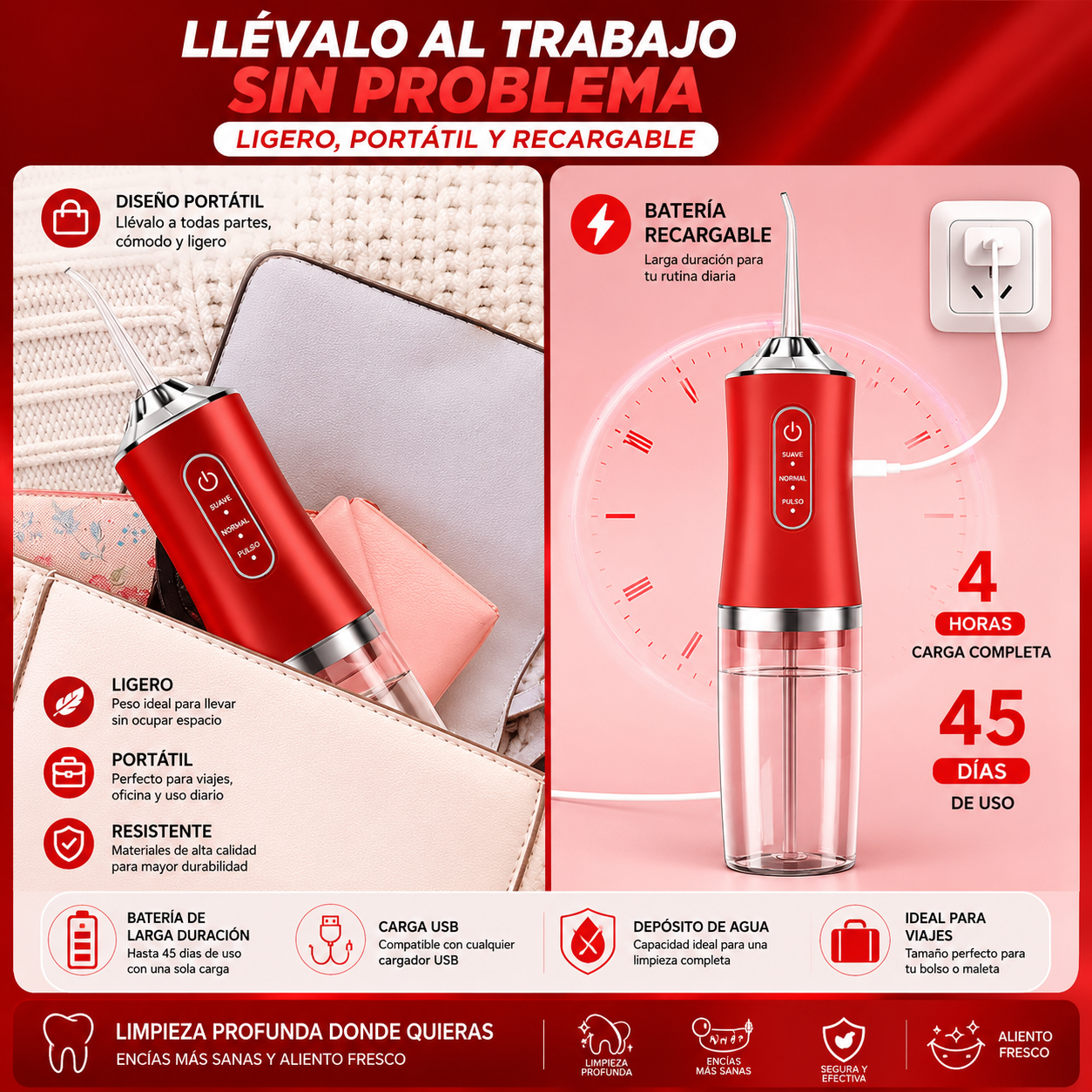 OralClean® Irrigador de Ultima Generación + Kit de Accesorios Gratis