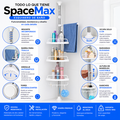 SpaceMax Esquinero de  Baño- Aprovecha cada esquina con estilo premium y máxima resistencia