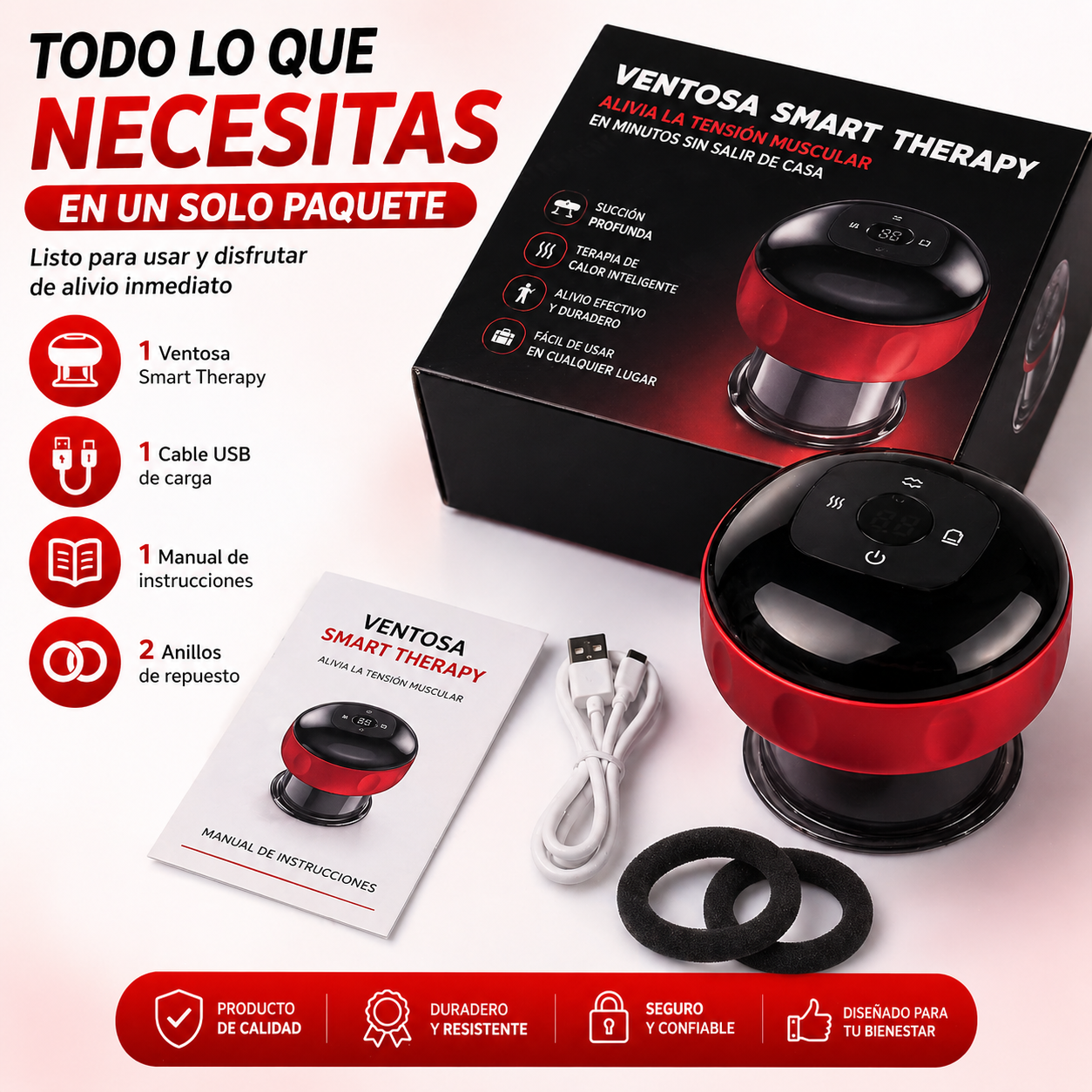 Ventosa Smart Therapy- Alivia la tensión muscular en minutos sin salir de casa